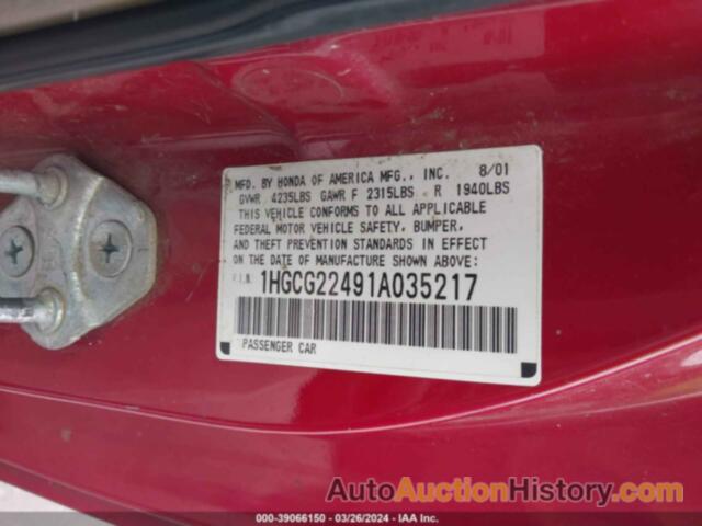 HONDA ACCORD CPE LX, 1HGCG22491A035217