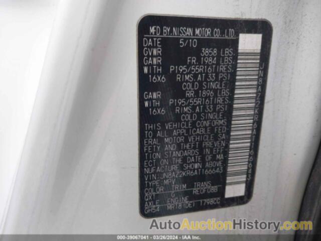 NISSAN CUBE 1.8SL, JN8AZ2KR6AT166643