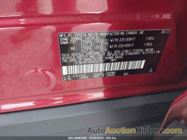 TOYOTA RAV4 XLE, 2T3W1RFV8PW282361