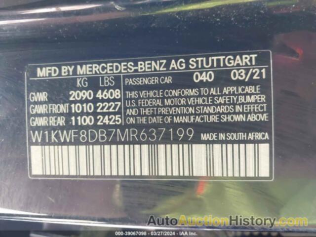 MERCEDES-BENZ C 300, W1KWF8DB7MR637199