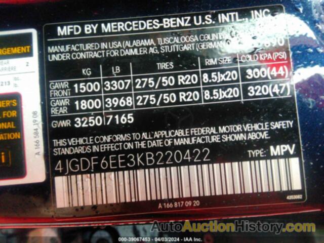 MERCEDES-BENZ GLS 450 4MATIC, 4JGDF6EE3KB220422