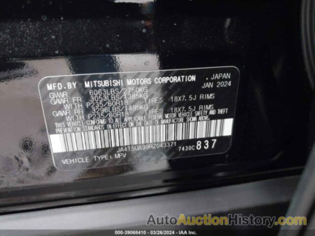 MITSUBISHI OUTLANDER PHEV ES S-AWC, JA4T5UA99RZ043371