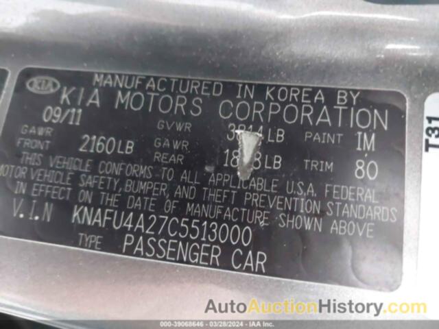 KIA FORTE EX, KNAFU4A27C5513000