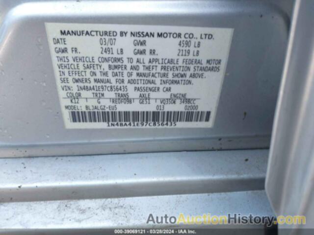 NISSAN MAXIMA 3.5 SL, 1N4BA41E97C856435