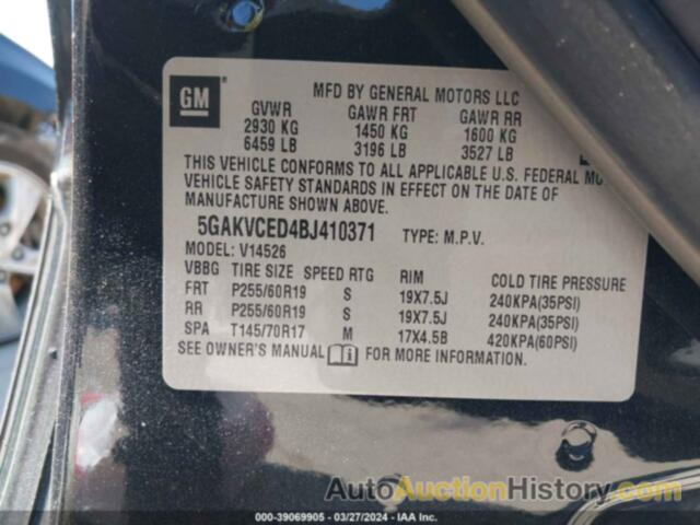 BUICK ENCLAVE 2XL, 5GAKVCED4BJ410371