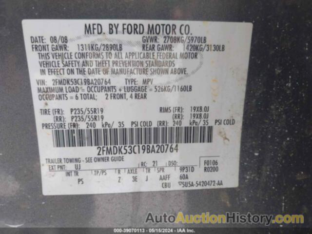 FORD FLEX LIMITED, 2FMDK53C19BA20764