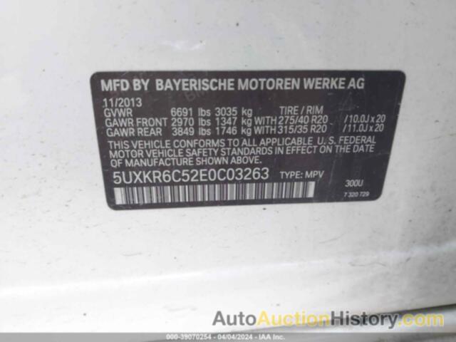 BMW X5 XDRIVE50I, 5UXKR6C52E0C03263