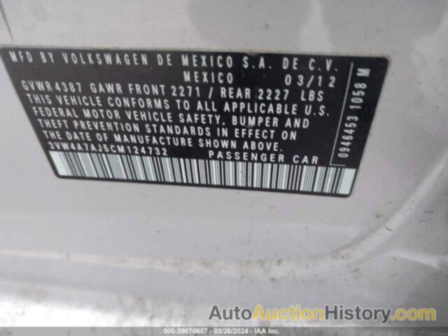 VOLKSWAGEN JETTA GLI AUTOBAHN, 3VW4A7AJ5CM124732