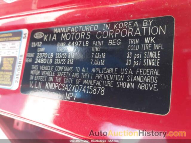 KIA SPORTAGE EX, KNDPC3A2XD7415878