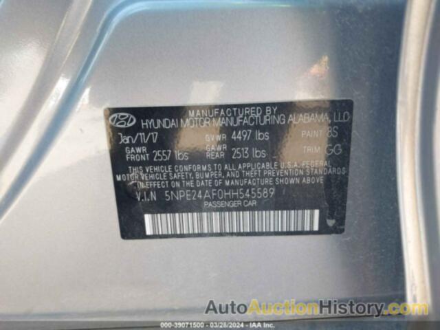 HYUNDAI SONATA, 5NPE24AF0HH545589