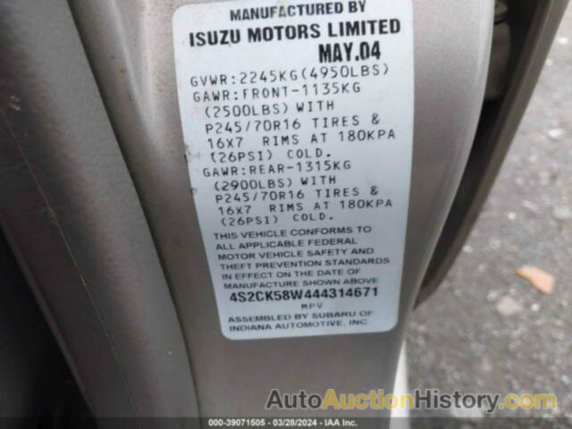 ISUZU RODEO S, 4S2CK58W444314671