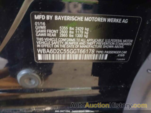 BMW 640I GRAN COUPE XDRIVE, WBA6D2C55GGT66178