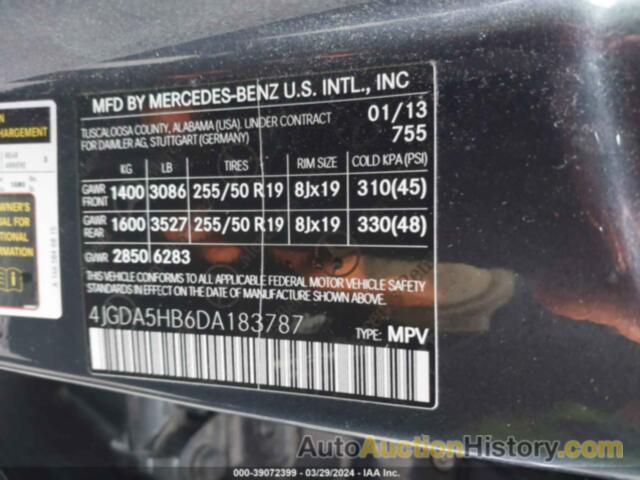MERCEDES-BENZ ML 350 4MATIC, 4JGDA5HB6DA183787