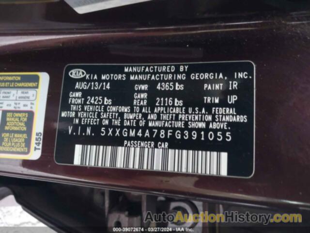 KIA OPTIMA LX, 5XXGM4A78FG391055