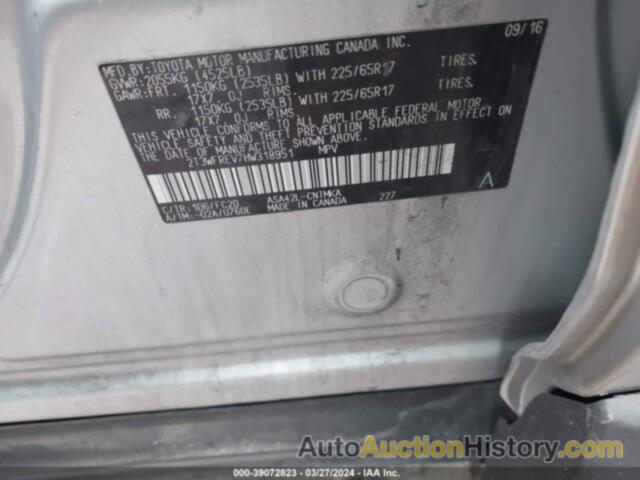 TOYOTA RAV4 XLE, 2T3WFREV7HW318951