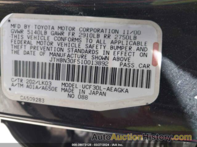 LEXUS LS 430, JTHBN30F510013892