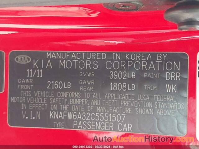 KIA FORTE KOUP SX, KNAFW6A32C5551507