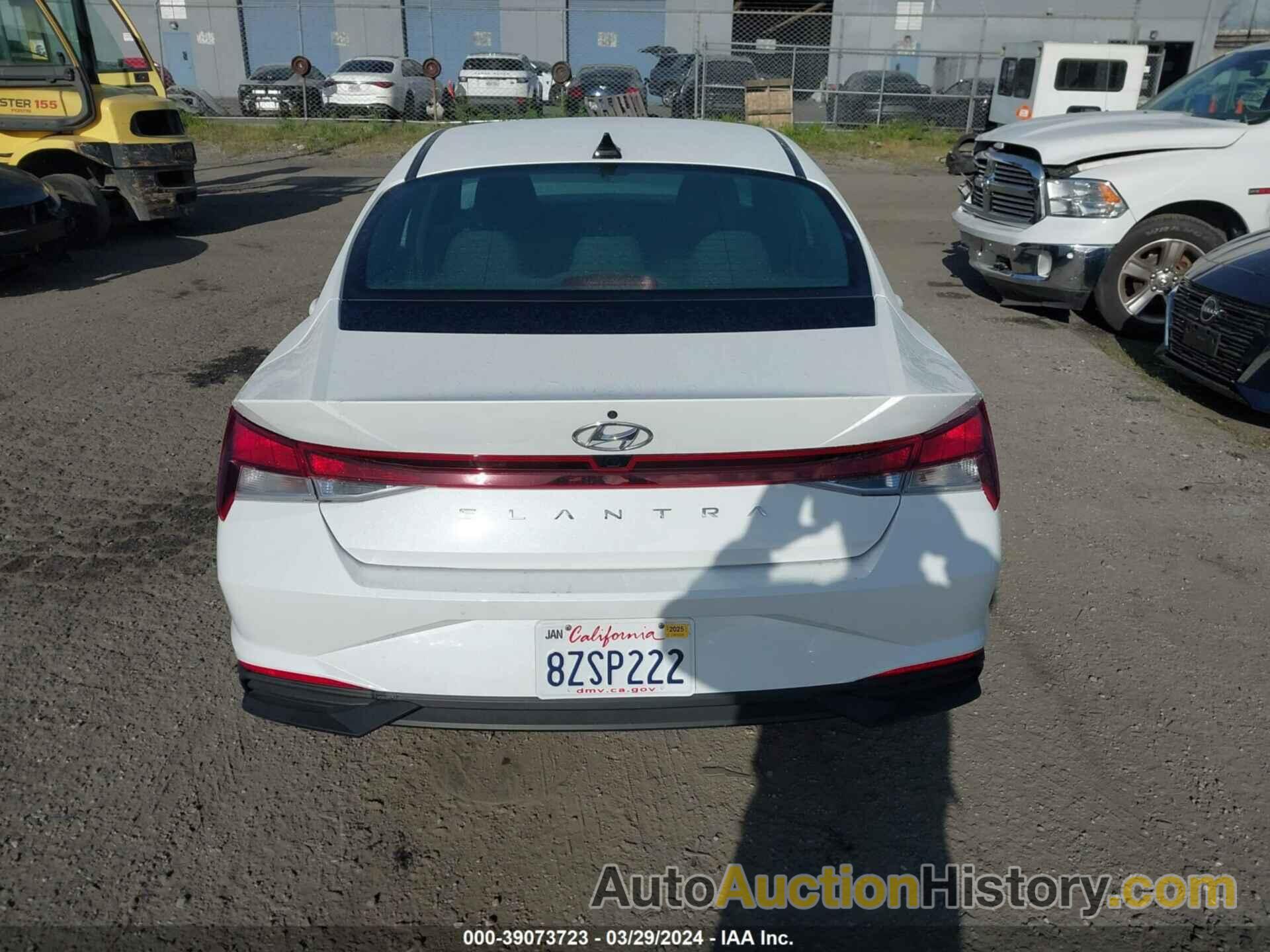 HYUNDAI ELANTRA SEL, 5NPLM4AG6NH070441