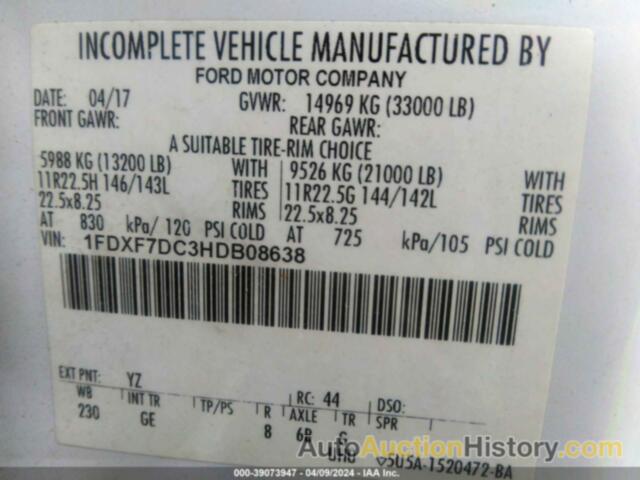 FORD F-750 DIESEL, 1FDXF7DC3HDB08638