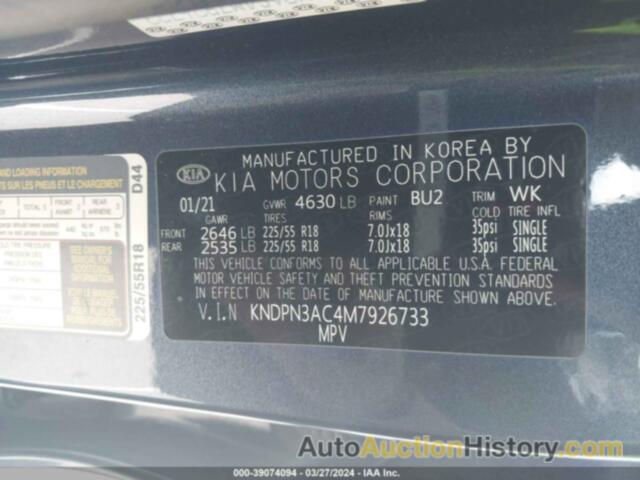 KIA SPORTAGE EX, KNDPN3AC4M7926733