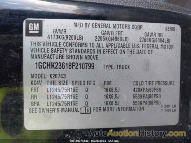 CHEVROLET SILVERADO 2500HD LT1, 1GCHK23618F210799