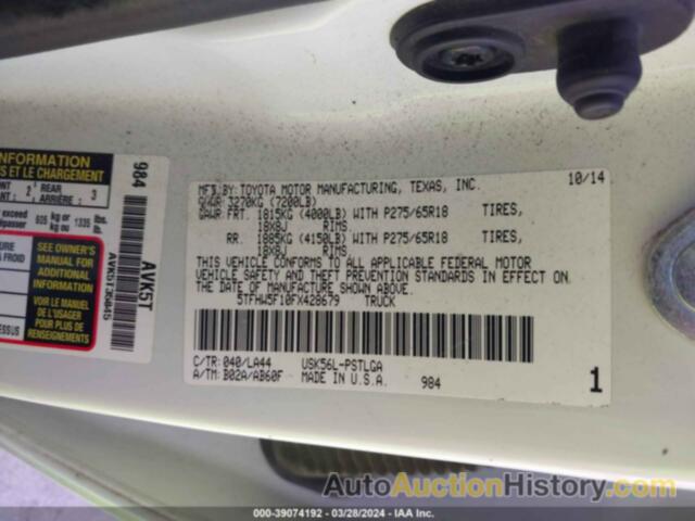 TOYOTA TUNDRA LIMITED 5.7L V8, 5TFHW5F10FX428679