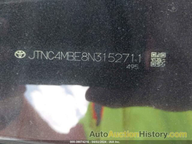 TOYOTA COROLLA XSE, JTNC4MBE8N3152711