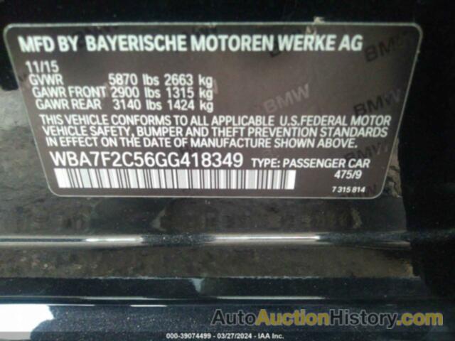 BMW 750I XDRIVE, WBA7F2C56GG418349