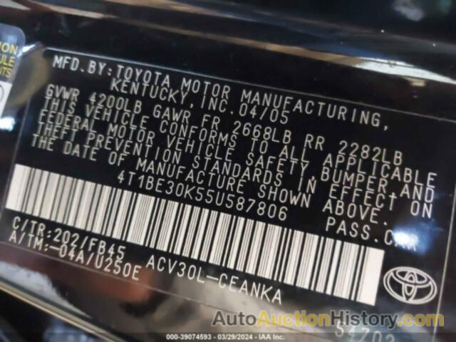 TOYOTA CAMRY LE, 4T1BE30K55U587806