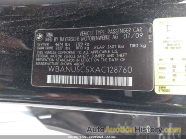 BMW 528I, WBANU5C5XAC128760