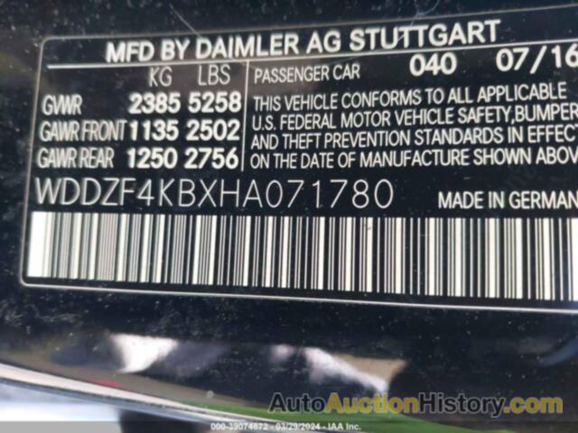 MERCEDES-BENZ E 300 4MATIC, WDDZF4KBXHA071780