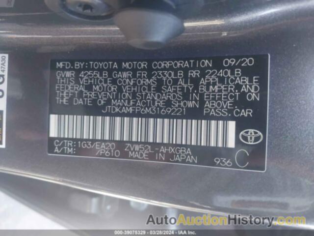 TOYOTA PRIUS PRIME XLE, JTDKAMFP6M3169221