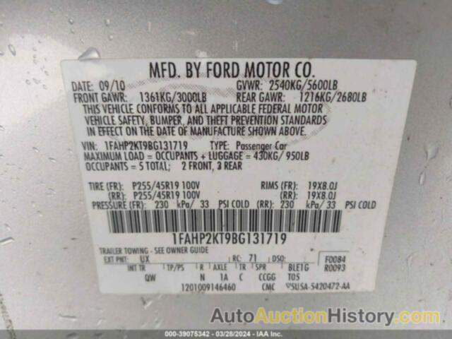 FORD TAURUS SHO, 1FAHP2KT9BG131719