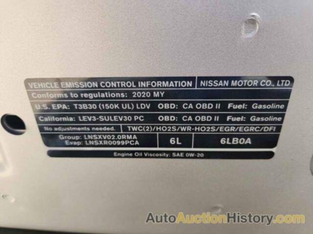 NISSAN SENTRA SV, 3N1AB8CV2LY298617