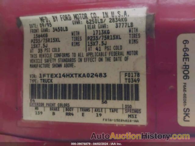 FORD F150, 1FTEX14HXTKA02483