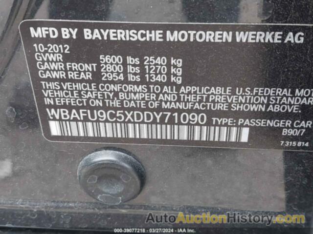 BMW 550I XDRIVE, WBAFU9C5XDDY71090