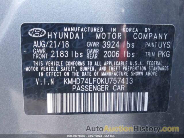 HYUNDAI ELANTRA SE, KMHD74LF0KU757413