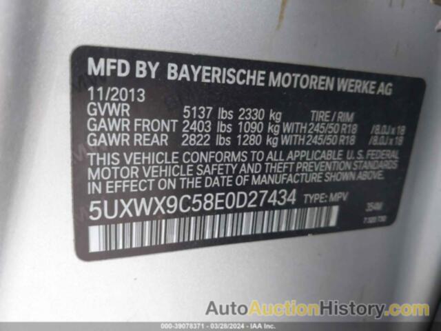 BMW X3 XDRIVE28I, 5UXWX9C58E0D27434