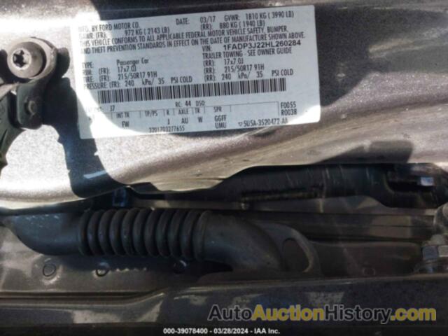 FORD FOCUS TITANIUM, 1FADP3J22HL260284