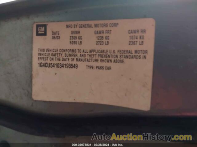 BUICK PARK AVENUE ULTRA, 1G4CU541034193549