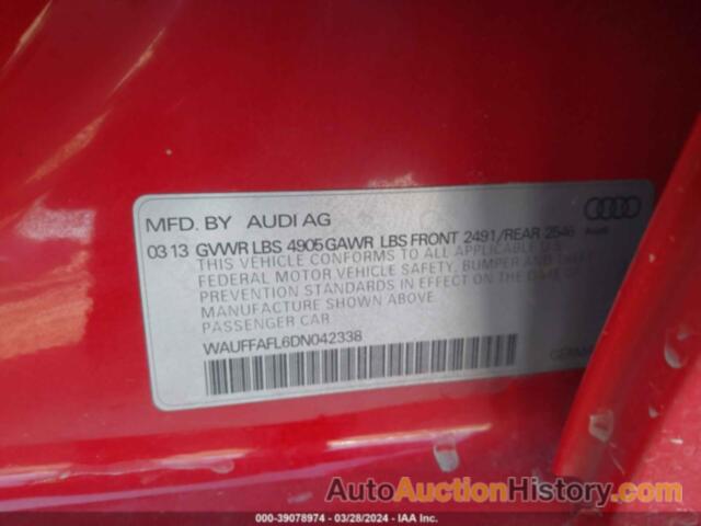 AUDI A4 2.0T PREMIUM, WAUFFAFL6DN042338