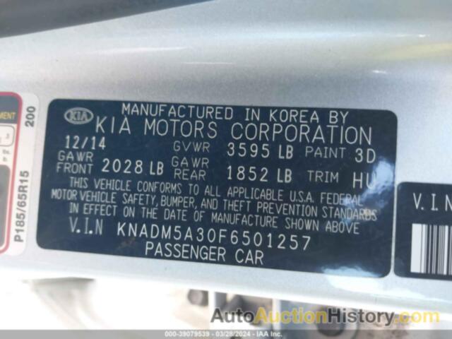 KIA RIO LX, KNADM5A30F6501257