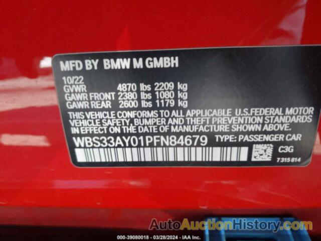 BMW M3 COMPETITION, WBS33AY01PFN84679