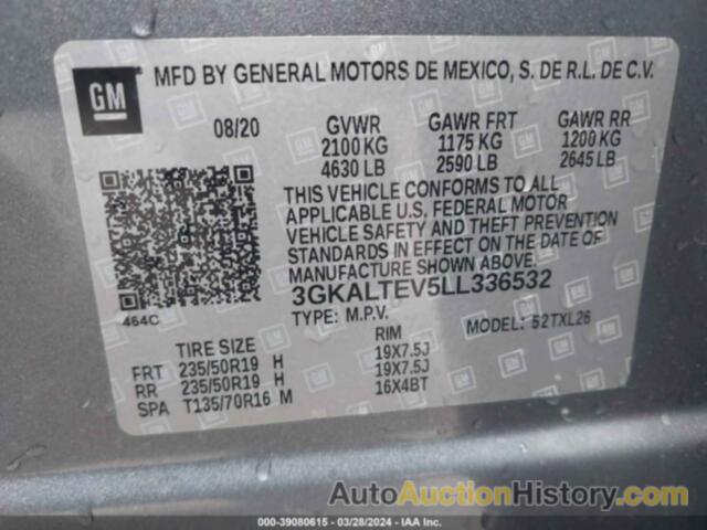 GMC TERRAIN AWD SLE, 3GKALTEV5LL336532