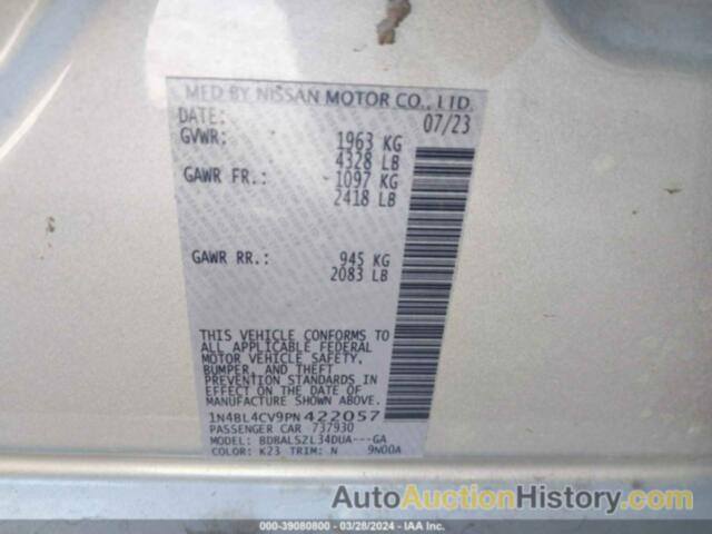 NISSAN ALTIMA SR FWD, 1N4BL4CV9PN422057