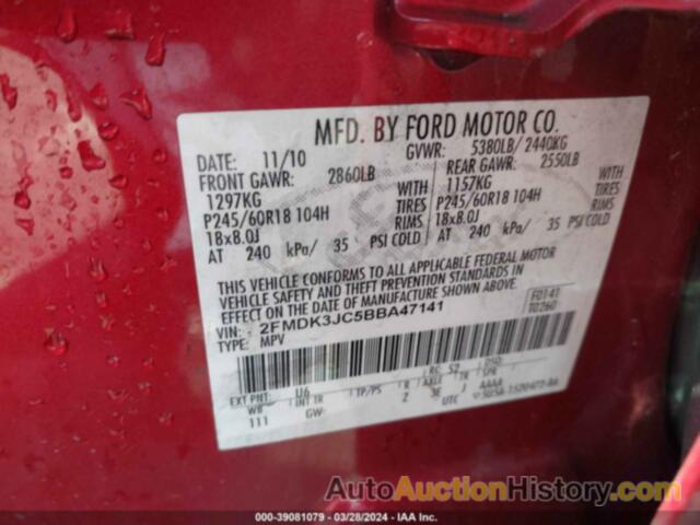 FORD EDGE SEL, 2FMDK3JC5BBA47141