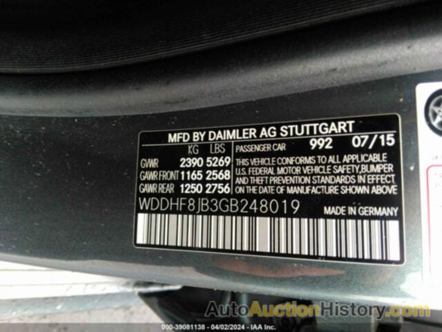 MERCEDES-BENZ E 350 4MATIC, WDDHF8JB3GB248019