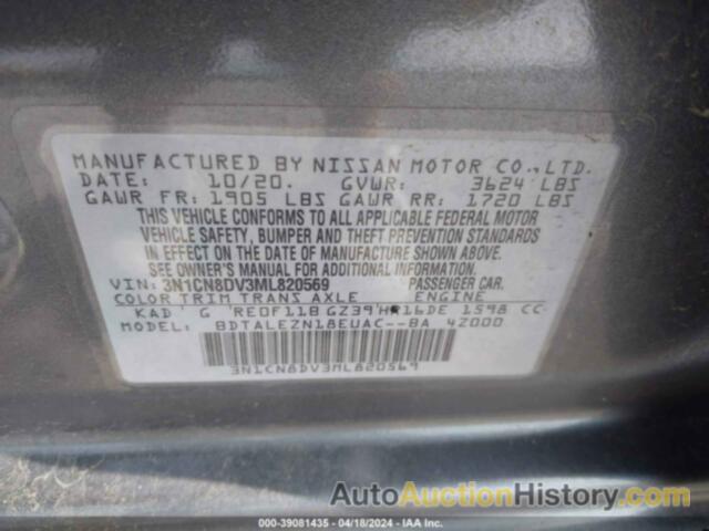 NISSAN VERSA S, 3N1CN8DV3ML820569