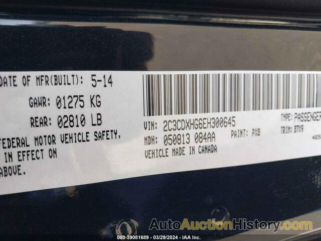 DODGE CHARGER SXT, 2C3CDXHG6EH300645