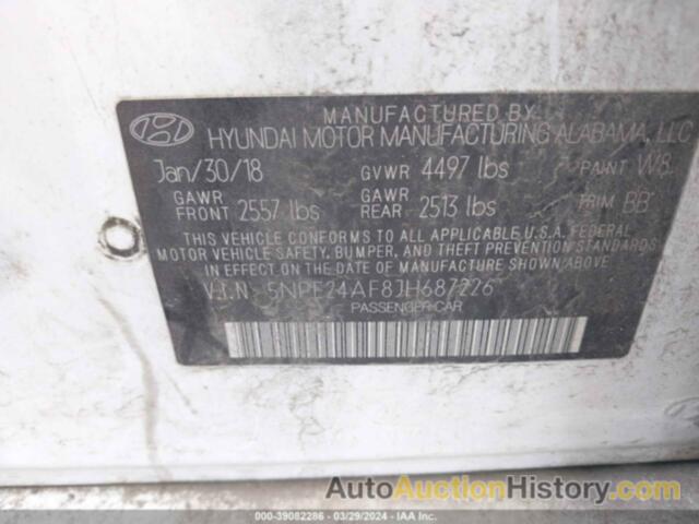 HYUNDAI SONATA SE, 5NPE24AF8JH687226